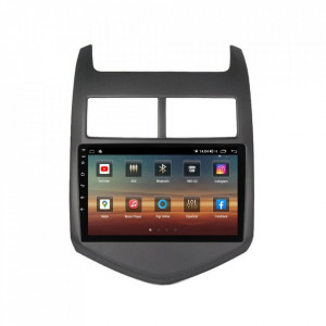 Navigatie dedicata cu Android Chevrolet Aveo 2011 - 2014, 4GB RAM, Radio GPS Dual Zone, Display HD IPS 9" Touchscreen, Internet Wi-Fi si slot SIM 4G, Bluetooth, MirrorLink, USB, Waze