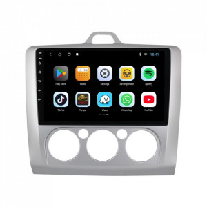Navigatie dedicata cu Android Ford Focus II 2004 - 2011, clima manuala, 1GB RAM, Radio GPS Dual Zone, Display HD 9" Touchscreen, Internet Wi-Fi, Bluetooth, MirrorLink, USB, Waze
