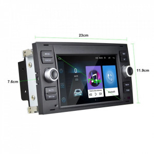 Navigatie dedicata cu Android Ford Transit 2006 - 2014, negru, 1GB RAM, Radio GPS Dual Zone, Display HD 7" Touchscreen, Internet Wi-Fi, Bluetooth, MirrorLink, USB, Waze
