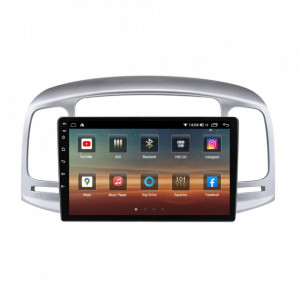 Navigatie dedicata cu Android Hyundai Accent III 2005 - 2010, 4GB RAM, Radio GPS Dual Zone, Display HD IPS 9" Touchscreen, Internet Wi-Fi si slot SIM 4G, Bluetooth, MirrorLink, USB, Waze