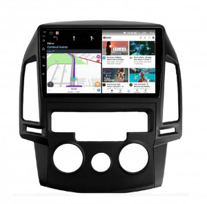 Navigatie dedicata cu Android Hyundai i30 2007 - 2012, clima manuala, 4GB RAM, Radio GPS Dual Zone, Display HD IPS 9" Touchscreen, Internet Wi-Fi si slot SIM 4G, Bluetooth, MirrorLink, USB, Waze