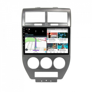Navigatie dedicata cu Android Jeep Compass I 2006 - 2010, 6GB RAM, Radio GPS Dual Zone, Display HD IPS 10" Touchscreen, Internet Wi-Fi si slot SIM 4G, Bluetooth, MirrorLink, USB, Waze
