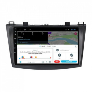 Navigatie dedicata cu Android Mazda 3 2009 - 2013, 2GB RAM, Radio GPS Dual Zone, Display HD 9" Touchscreen, Internet Wi-Fi, Bluetooth, MirrorLink, USB, Waze