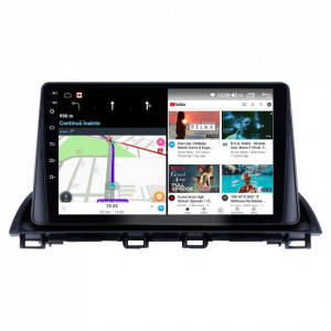 Navigatie dedicata cu Android Mazda 3 2013 - 2019, 4GB RAM, Radio GPS Dual Zone, Display HD IPS 9" Touchscreen, Internet Wi-Fi si slot SIM 4G, Bluetooth, MirrorLink, USB, Waze