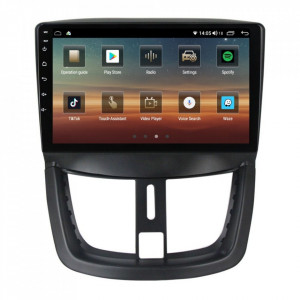 Navigatie dedicata cu Android Peugeot 207 2006 - 2015, 4GB RAM, Radio GPS Dual Zone, Display HD IPS 9" Touchscreen, Internet Wi-Fi si slot SIM 4G, Bluetooth, MirrorLink, USB, Waze