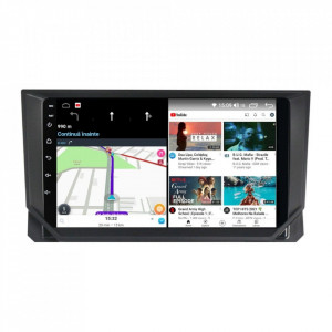 Navigatie dedicata cu Android Seat Ibiza V dupa 2017, 8GB RAM, Radio GPS Dual Zone, Display HD IPS 9" Touchscreen, Internet Wi-Fi si slot SIM 4G, Bluetooth, MirrorLink, USB, Waze
