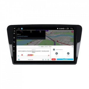 Navigatie dedicata cu Android Skoda Octavia III 2013 - 2020, 4GB RAM, Radio GPS Dual Zone, Display HD IPS 10" Touchscreen, Internet Wi-Fi si slot SIM 4G, Bluetooth, MirrorLink, USB, Waze