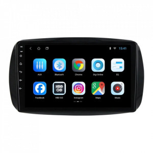 Navigatie dedicata cu Android Smart Fortwo dupa 2014, 1GB RAM, Radio GPS Dual Zone, Display HD 9" Touchscreen, Internet Wi-Fi, Bluetooth, MirrorLink, USB, Waze