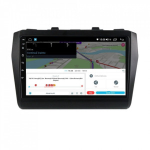 Navigatie dedicata cu Android Suzuki Swift V dupa 2017, 4GB RAM, Radio GPS Dual Zone, Display HD IPS 9" Touchscreen, Internet Wi-Fi si slot SIM 4G, Bluetooth, MirrorLink, USB, Waze