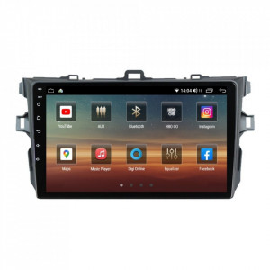 Navigatie dedicata cu Android Toyota Corolla 2007 - 2013, 6GB RAM, Radio GPS Dual Zone, Display HD IPS 9" Touchscreen, Internet Wi-Fi si slot SIM 4G, Bluetooth, MirrorLink, USB, Waze