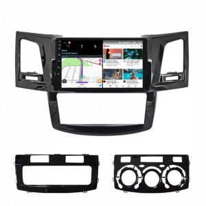 Navigatie dedicata cu Android Toyota Hilux VII 2004 - 2015, 4GB RAM, Radio GPS Dual Zone, Display HD IPS 9" Touchscreen, Internet Wi-Fi si slot SIM 4G, Bluetooth, MirrorLink, USB, Waze