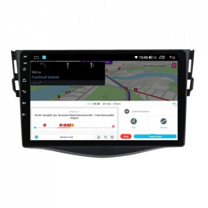 Navigatie dedicata cu Android Toyota Rav4 III 2005 - 2013, 4GB RAM, Radio GPS Dual Zone, Display HD IPS 9" Touchscreen, Internet Wi-Fi si slot SIM 4G, Bluetooth, MirrorLink, USB, Waze