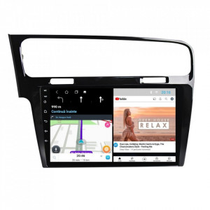 Navigatie dedicata cu Android VW Golf VII 2012 - 2019, negru, 2GB RAM, Radio GPS Dual Zone, Display HD 10" Touchscreen, Internet Wi-Fi, Bluetooth, MirrorLink, USB, Waze