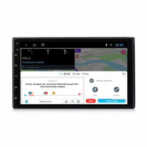 Navigatie universala 2DIN cu Android, 1GB RAM, Radio GPS Dual Zone, Display HD 7" Touchscreen, Internet Wi-Fi, Bluetooth, MirrorLink, USB, Waze