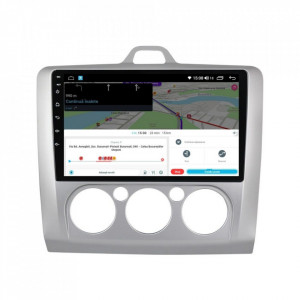 Navigatie dedicata cu Android Ford Focus II 2004 - 2011, clima manuala, 8GB RAM, Radio GPS Dual Zone, Display HD IPS 9" Touchscreen, Internet Wi-Fi si slot SIM 4G, Bluetooth, MirrorLink, USB, Waze