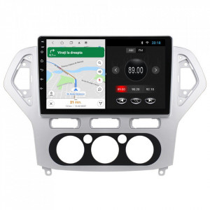 Navigatie dedicata cu Android Ford Mondeo IV 2007 - 2011, clima manuala, 1GB RAM, Radio GPS Dual Zone, Display HD 9" Touchscreen, Internet Wi-Fi, Bluetooth, MirrorLink, USB, Waze