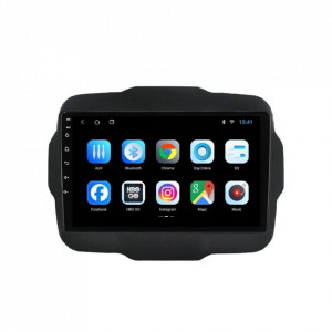 Navigatie dedicata cu Android Jeep Renegade dupa 2014, 1GB RAM, Radio GPS Dual Zone, Display HD 9" Touchscreen, Internet Wi-Fi, Bluetooth, MirrorLink, USB, Waze