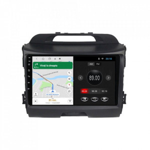 Navigatie dedicata cu Android KIA Sportage 2010 - 2016, 1GB RAM, Radio GPS Dual Zone, Display HD 9" Touchscreen, Internet Wi-Fi, Bluetooth, MirrorLink, USB, Waze