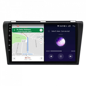 Navigatie dedicata cu Android Mazda 3 2003 - 2009, 6GB RAM, Radio GPS Dual Zone, Display HD IPS 9" Touchscreen, Internet Wi-Fi si slot SIM 4G, Bluetooth, MirrorLink, USB, Waze