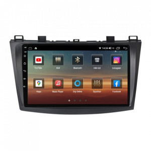 Navigatie dedicata cu Android Mazda 3 2009 - 2013, 4GB RAM, Radio GPS Dual Zone, Display HD IPS 9" Touchscreen, Internet Wi-Fi si slot SIM 4G, Bluetooth, MirrorLink, USB, Waze
