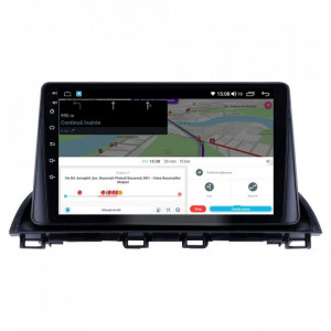 Navigatie dedicata cu Android Mazda 3 2013 - 2019, 4GB RAM, Radio GPS Dual Zone, Display HD IPS 9" Touchscreen, Internet Wi-Fi si slot SIM 4G, Bluetooth, MirrorLink, USB, Waze