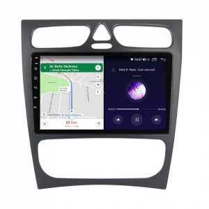 Navigatie dedicata cu Android Mercedes C-Class W203 2000 - 2004, 4GB RAM, Radio GPS Dual Zone, Display HD IPS 9" Touchscreen, Internet Wi-Fi si slot SIM 4G, Bluetooth, MirrorLink, USB, Waze