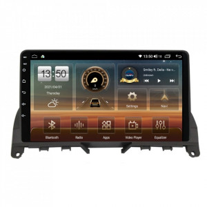 Navigatie dedicata cu Android Mercedes C-Class W204 2007 - 2011, 4GB RAM, Radio GPS Dual Zone, Display HD IPS 9" Touchscreen, Internet Wi-Fi si slot SIM 4G, Bluetooth, MirrorLink, USB, Waze