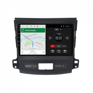 Navigatie dedicata cu Android Mitsubishi Outlander II 2006 - 2012, 1GB RAM, Radio GPS Dual Zone, Display HD 9" Touchscreen, Internet Wi-Fi, Bluetooth, MirrorLink, USB, Waze