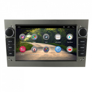 Navigatie dedicata cu Android Opel Combo C 2001 - 2012, gri inchis, 1GB RAM, Radio GPS Dual Zone, Display HD 7" Touchscreen, Internet Wi-Fi, Bluetooth, MirrorLink, USB, Waze