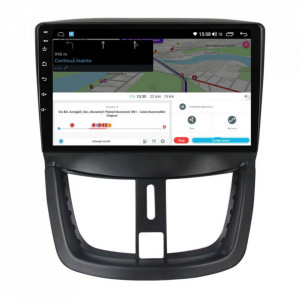 Navigatie dedicata cu Android Peugeot 207 2006 - 2015, 4GB RAM, Radio GPS Dual Zone, Display HD IPS 9" Touchscreen, Internet Wi-Fi si slot SIM 4G, Bluetooth, MirrorLink, USB, Waze