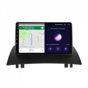 Navigatie dedicata cu Android Renault Megane II 2001 - 2009, 4GB RAM, Radio GPS Dual Zone, Display HD IPS 9" Touchscreen, Internet Wi-Fi si slot SIM 4G, Bluetooth, MirrorLink, USB, Waze