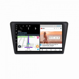 Navigatie dedicata cu Android Skoda Rapid 2011 - 2019, 2GB RAM, Radio GPS Dual Zone, Display HD 9" Touchscreen, Internet Wi-Fi, Bluetooth, MirrorLink, USB, Waze