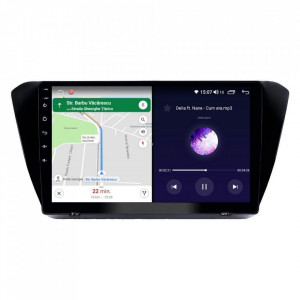 Navigatie dedicata cu Android Skoda Superb III 2015 - 2019, 4GB RAM, Radio GPS Dual Zone, Display HD IPS 10" Touchscreen, Internet Wi-Fi si slot SIM 4G, Bluetooth, MirrorLink, USB, Waze