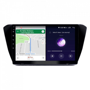 Navigatie dedicata cu Android Skoda Superb III 2015 - 2019, 6GB RAM, Radio GPS Dual Zone, Display HD IPS 10" Touchscreen, Internet Wi-Fi si slot SIM 4G, Bluetooth, MirrorLink, USB, Waze