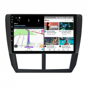 Navigatie dedicata cu Android Subaru Forester 2008 - 2013, 4GB RAM, Radio GPS Dual Zone, Display HD IPS 9" Touchscreen, Internet Wi-Fi si slot SIM 4G, Bluetooth, MirrorLink, USB, Waze