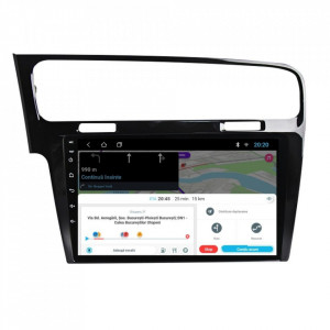 Navigatie dedicata cu Android VW Golf VII 2012 - 2019, negru, 2GB RAM, Radio GPS Dual Zone, Display HD 10" Touchscreen, Internet Wi-Fi, Bluetooth, MirrorLink, USB, Waze