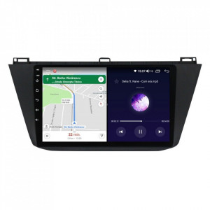 Navigatie dedicata cu Android VW Tiguan II dupa 2016, 4GB RAM, Radio GPS Dual Zone, Display HD IPS 10" Touchscreen, Internet Wi-Fi si slot SIM 4G, Bluetooth, MirrorLink, USB, Waze