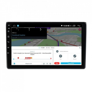 Navigatie dedicata cu Android Audi A4 (B6, B7) 2000 - 2008, 4GB RAM, Radio GPS Dual Zone, Display HD IPS 9" Touchscreen, Internet Wi-Fi si slot SIM 4G, Bluetooth, MirrorLink, USB, Waze