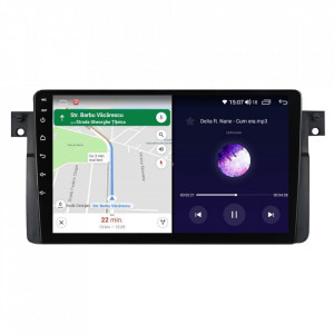 Navigatie dedicata cu Android BMW Seria 3 (E46) 1997 - 2005, 4GB RAM, Radio GPS Dual Zone, Display HD IPS 9" Touchscreen, Internet Wi-Fi si slot SIM 4G, Bluetooth, MirrorLink, USB, Waze
