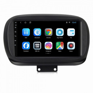 Navigatie dedicata cu Android Fiat 500X dupa 2014, 2GB RAM, Radio GPS Dual Zone, Display HD 9" Touchscreen, Internet Wi-Fi, Bluetooth, MirrorLink, USB, Waze