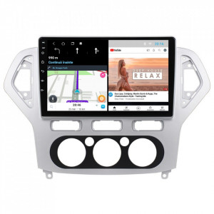 Navigatie dedicata cu Android Ford Mondeo IV 2007 - 2011, clima manuala, 1GB RAM, Radio GPS Dual Zone, Display HD 10" Touchscreen, Internet Wi-Fi, Bluetooth, MirrorLink, USB, Waze