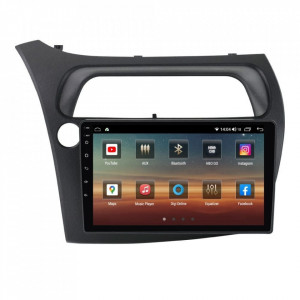 Navigatie dedicata cu Android Honda Civic VIII Hatchback 2006 - 2011, 8GB RAM, Radio GPS Dual Zone, Display HD IPS 9" Touchscreen, Internet Wi-Fi si slot SIM 4G, Bluetooth, MirrorLink, USB, Waze