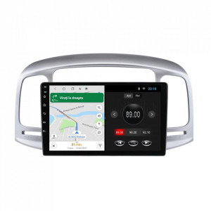 Navigatie dedicata cu Android Hyundai Accent III 2005 - 2010, 2GB RAM, Radio GPS Dual Zone, Display HD 9" Touchscreen, Internet Wi-Fi, Bluetooth, MirrorLink, USB, Waze