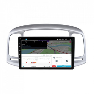 Navigatie dedicata cu Android Hyundai Accent III 2005 - 2010, 4GB RAM, Radio GPS Dual Zone, Display HD IPS 9" Touchscreen, Internet Wi-Fi si slot SIM 4G, Bluetooth, MirrorLink, USB, Waze