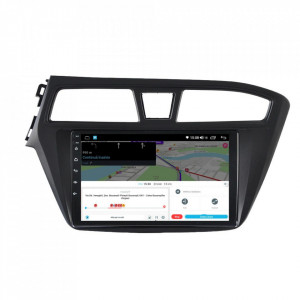 Navigatie dedicata cu Android Hyundai i20 2014 - 2018, 8GB RAM, Radio GPS Dual Zone, Display HD IPS 9" Touchscreen, Internet Wi-Fi si slot SIM 4G, Bluetooth, MirrorLink, USB, Waze