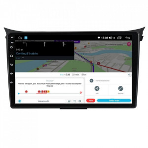 Navigatie dedicata cu Android Hyundai i30 2011 - 2017, 8GB RAM, Radio GPS Dual Zone, Display HD IPS 9" Touchscreen, Internet Wi-Fi si slot SIM 4G, Bluetooth, MirrorLink, USB, Waze