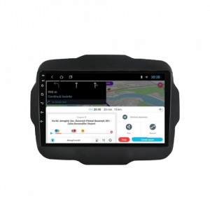 Navigatie dedicata cu Android Jeep Renegade dupa 2014, 1GB RAM, Radio GPS Dual Zone, Display HD 9" Touchscreen, Internet Wi-Fi, Bluetooth, MirrorLink, USB, Waze