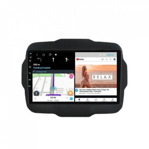Navigatie dedicata cu Android Jeep Renegade dupa 2014, 2GB RAM, Radio GPS Dual Zone, Display HD 9" Touchscreen, Internet Wi-Fi, Bluetooth, MirrorLink, USB, Waze