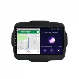 Navigatie dedicata cu Android Jeep Renegade dupa 2014, 4GB RAM, Radio GPS Dual Zone, Display HD IPS 9" Touchscreen, Internet Wi-Fi si slot SIM 4G, Bluetooth, MirrorLink, USB, Waze