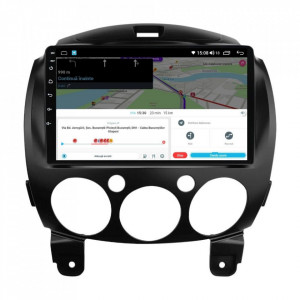 Navigatie dedicata cu Android Mazda 2 2007 - 2014, 4GB RAM, Radio GPS Dual Zone, Display HD IPS 9" Touchscreen, Internet Wi-Fi si slot SIM 4G, Bluetooth, MirrorLink, USB, Waze